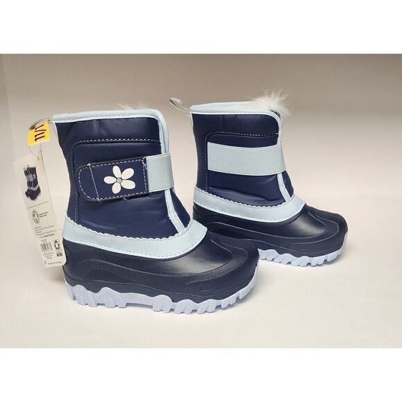 Member's Mark Girls Snow Boot Size 11/12 Cove Blue Daisy NWT - Picture 1 of 9